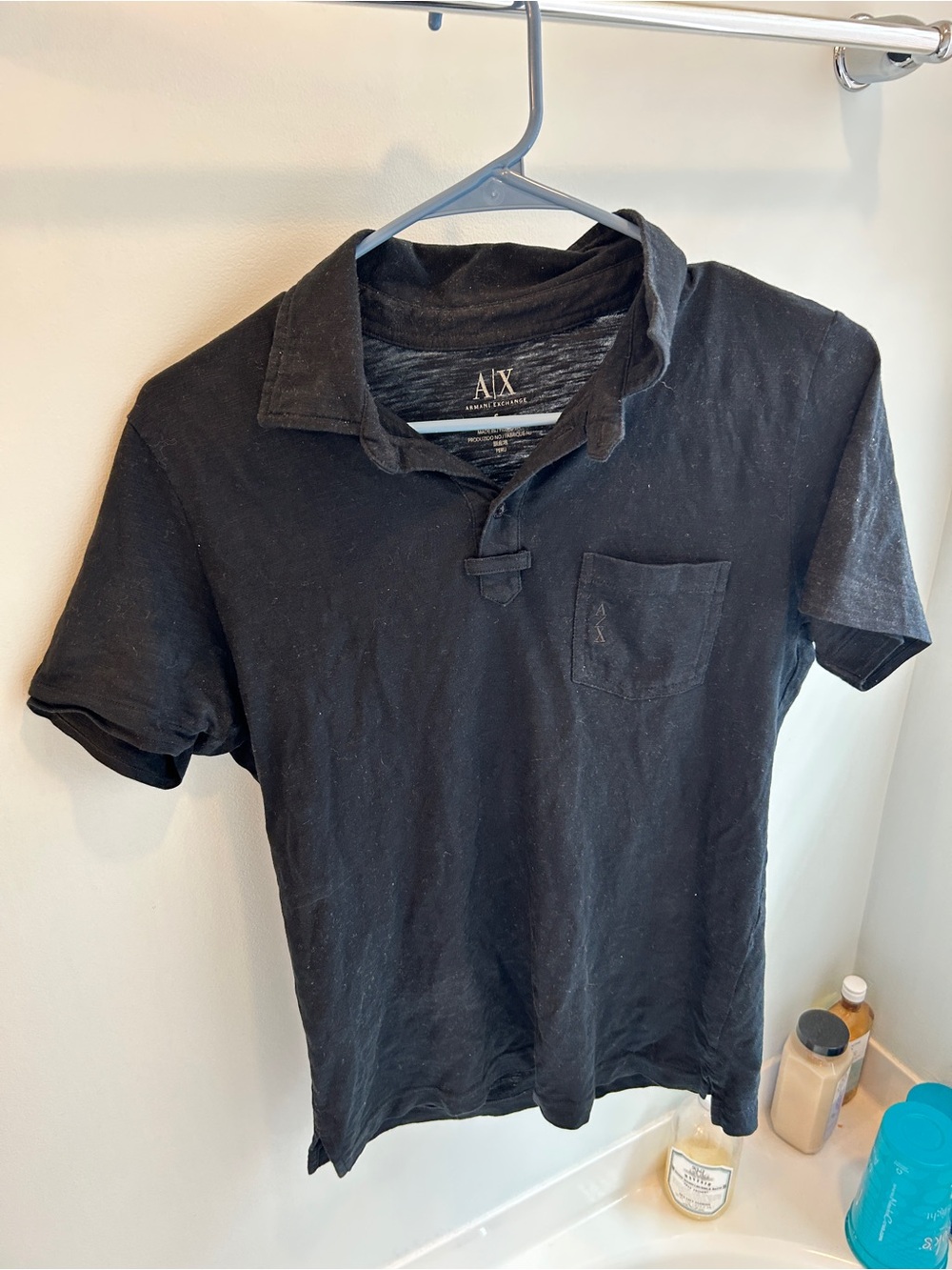 Armani Exchange Black Polo Mens Shirt Size Small